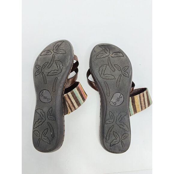 B.O.C. Born O Concept Brown Thong Slip on Striped Sandal‎ Size 6 - Picture 9 of 10